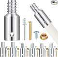 Zhengmy 6 Pcs Threaded Tip Replacement, Broom Handle Threaded End, Pole Handle Replacement, Extension Pole Adapter Tips for Metal Broom(0.8 Inch, 0.87 Inch, 1 Inch)