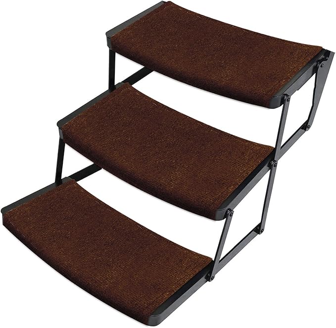 OKBA RV Step Rugs,22 Inch Camper Step Cover for 8-10" Depth RV Camper Radius Stairs- 3 Pack Brown Stair Rugs Cover