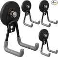 ULIBERMAGNET Heavy Duty Magnetic Hooks,Strong Large Magnet Hooks for Power Drill,Garden Tools, Hose,Pegboard,Garage,Workshop,4 Pack Magnetic Storage Hooks for Indoor Outdoor Hanging(Gray)