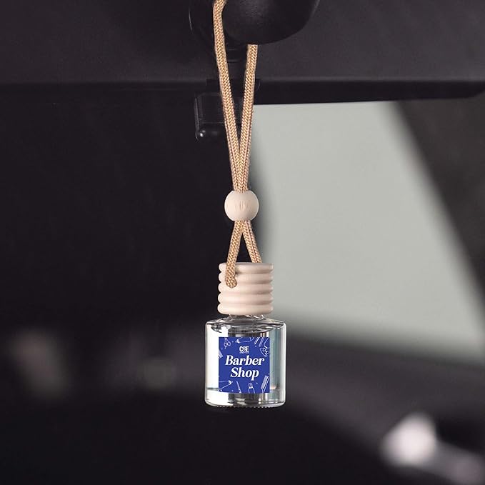 CANDECraftCo Car Air Hanging Fragrance Oil, Car Auto Freshener for Essential Oils, Scents Fragrance Aromatherapy Automobile Diffuser, Long Lasting (Barber Shop)