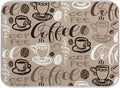 Brown Coffee Dish Drying Mat - 16 x 18 Inch Reversible Microfiber Kitchen Mat with High Absorbency