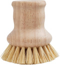 HIC Harold Import Co. Kitchen Natural Bristle Dish Pan Scrub Brush, Non-Scratch Natural Tampico Bristles with Wooden Handle
