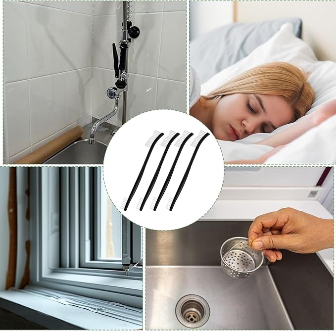 4 Pcs Small Cleaning Brushes, Nylon Bristles Small Detailing Crevice Brush, Mini Stiff Bristles Brushes for Detailed Cleaning of Jewelry, Cars, Kitchen, Spaces