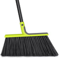 Outdoor Broom Heavy Duty, 56 inches Tall Commercial Soft Bristle Angle Brush for Sweeping Outside Patio Garden Porch Deck Shop Restaurant Garage House Lobby Hardwood Floors (Green)