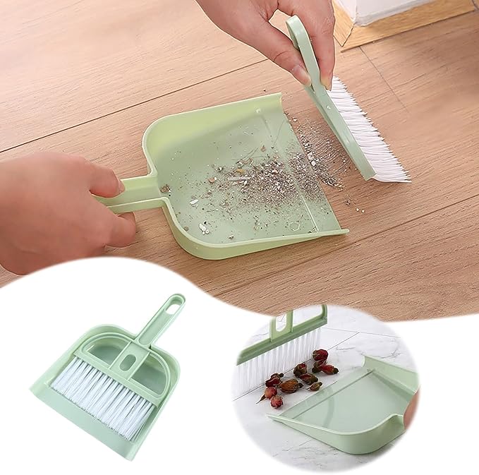 Mini Dustpan and Brush Set, Household Lightweight Portable Dust Pan with Handle,Compact Mini Handheld Hand Broom and Dustpan Set for Cleaning Sweeping Table Pet Kitchen Indoor Office Camping Home