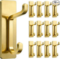 pickpiff 12 Pack Wall Hooks for Coat and Towel: 13LB Strong Adhesive Door Hanger Stick on, Brushed Gold