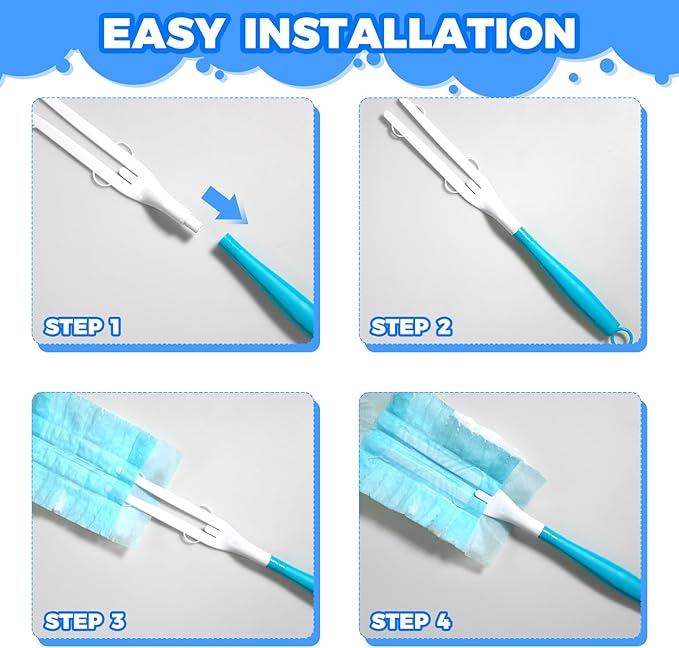 3 Pack Replacement Duster Handles – Compatible with Swiffer Duster Refills, Detachable & Reusable Plastic Dusting Wands,Handle Only