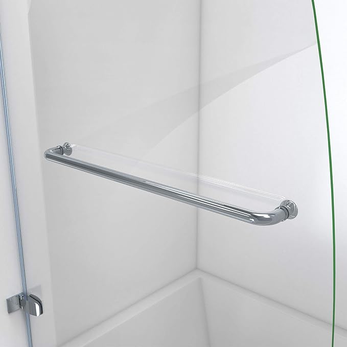 DreamLine Aqua Uno 34 in. W x 58 in. H Frameless Hinged Tub Door in Chrome, SHDR-3534586-01