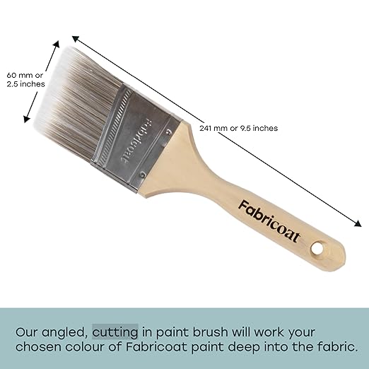 Fabricoat Paintbrush – Angled Cutting in Paint Brush - Firm Bristled Brush with Wooden Handle - Use to Apply Fabric Paint (60mm / 2.5 inch)