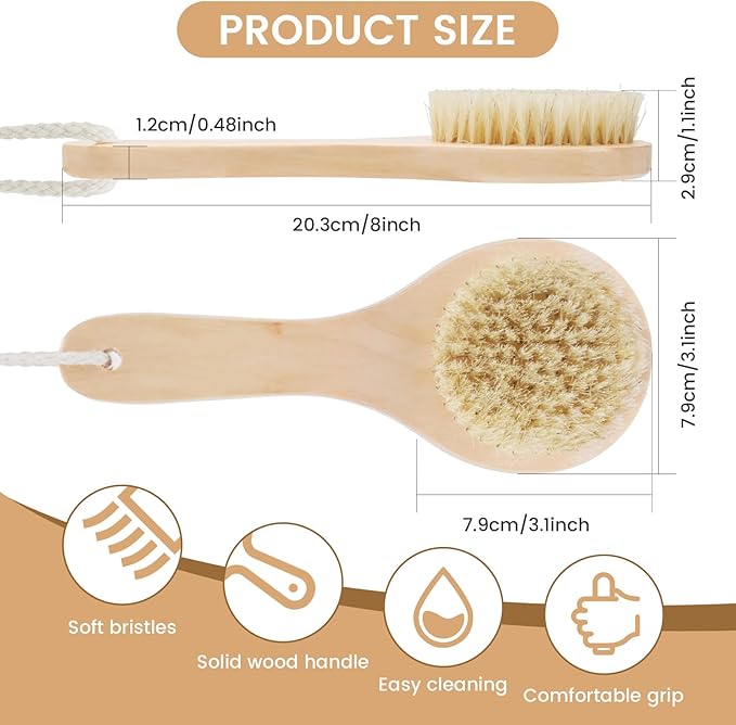 8 Inch Vegetable Brush, Multi-Purpose Heavy Duty Scrub Brush, Potato Mushroom Veggie Brush Scrubber with Hang Loop, Fruits Vegetable Brushes Scrubber for Fruits, Vegetables, Tiles, More, Dishwasher