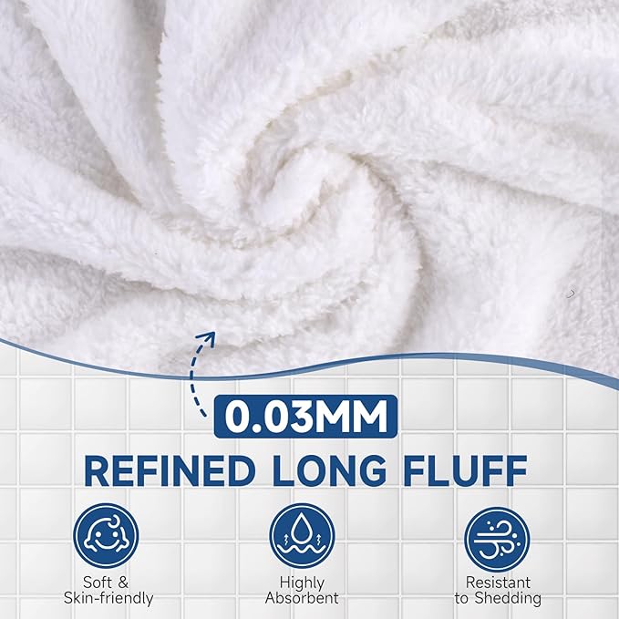 Coral Velvet White Washcloths 12 Pack, Highly Absorbent and Soft White Face Towels, Multi-Purpose Washcloths and Hand Towels for Bathroom, Hotel, Spa and Gym, 12 x 12 inches