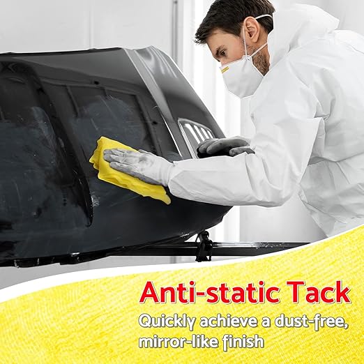 S&F STEAD & FAST Tack Cloth, 6-Pc, Heavy Duty High Density 28×24 Mesh, Tack Cloths for Removing Dust from Woodworking, Tighter Weave Large Tac Cloths 18" x 36", Wax and Silicone Free Tac Rags
