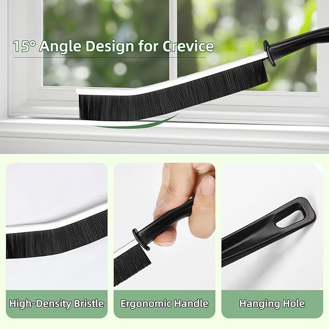 12Pcs Crevice Cleaning Brush Set, Hard Bristle Cleaning Tool with Scraper, Grout Brush kit for Bathroom, Kitchen, Sink, Faucet, Window Grooves, Bottles, Blenders