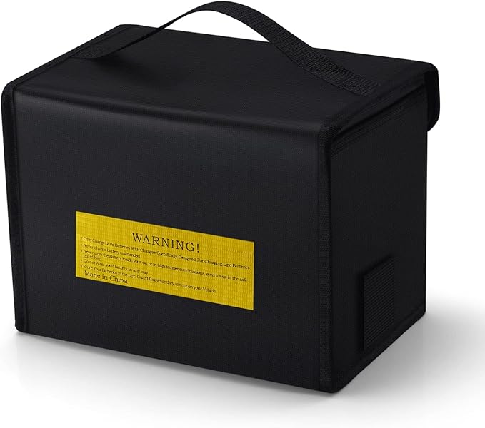 FLASLD Fireproof Explosionproof Lipo Bag with Charge Port - Large Capacity Lipo Battery Storage Guard Safe Pouch
