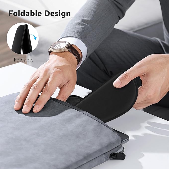 Zibly Ergonomic Gel Keyboard Wrist Rest & Mousepad Rests for Computer, Silky Memory Foam for Typing (Black Combo)