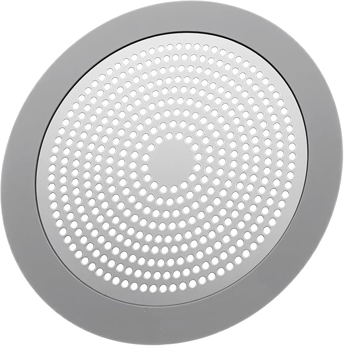 Flat Shower Drain Hair Catcher Stainless Steel Shower Drain Cover Hair Catcher 5.7in Wide Round Hairs Stopper for Showers Drains Sink Protector Filter for Showers Bathroom Pet Owners Homeowners