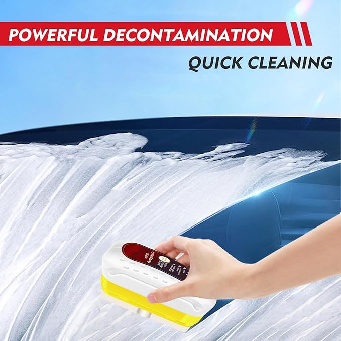 Automotive Oil Film Cleaning Brush, Upgraded Antifog & Rainproof Glass Cleaning Board, Reusable Glass Oil Film Remover for Car Windows & Windshields (White)