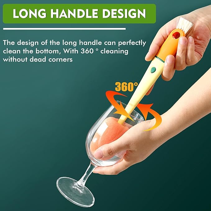 Bottle Cleaning Brush 5 PCS Long Handle Bottle Brush 4 in 1 Detachable Multifunctional Sponge Bottle Brush with Nipple Cleaning Brush and Bottle Gap Cleaner Brush