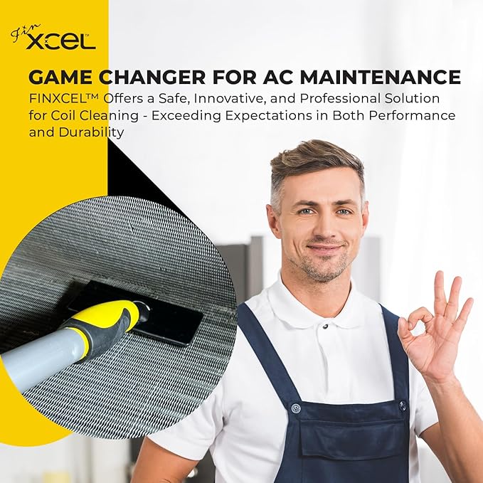 Coil Cleaning Brush for HVAC & AC – Evaporator & Condenser Coil Cleaner Tool, 135° Stainless Steel Pins, Heavy-Duty for Tight Spaces, Safe for Delicate Fins, ACME Pole Compatible