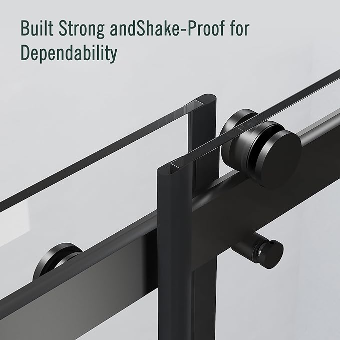 Bathtub Sliding Door, 55"-60" W x 56" H Tub Shower Door, Bathtub Glass Door Bathtub Double Sliding Shower Door Tempered Glass Explosion-Proof Film Stainless Steel Matte Black