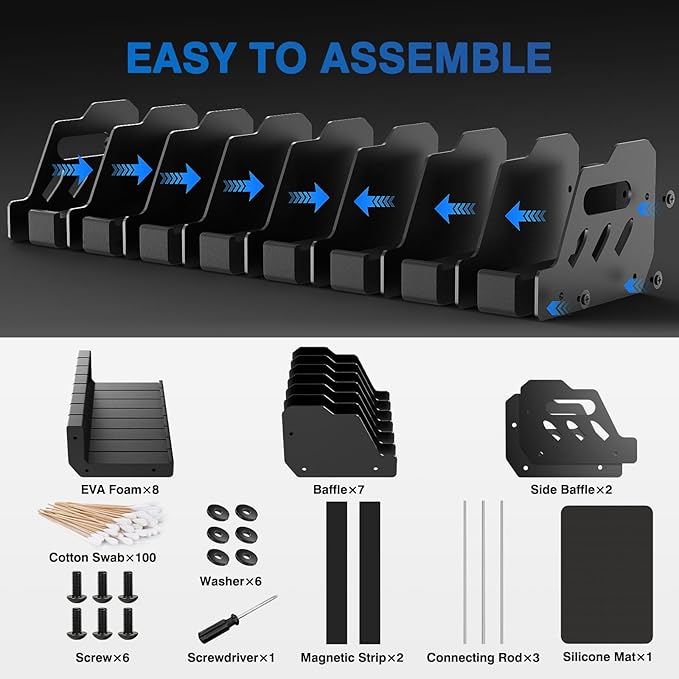 MoKo Pistol Rack for Gun Safe, Gun Rack Fits Most Handguns, Scratch Resistance Pistol Stand and Holder for Gun Safe, Gun Cabinet Accessories with Cleaning Tools