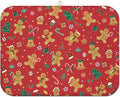 Christmas Kitchen Countertop Dish Drying Mat, Red Christmas Gingerbread Man Snowflake Pattern Microfiber Kitchen Drying Mat, Washable Absorbent Countertop Xmas Winter Holiday Dish Mat Drainer,18x24 In
