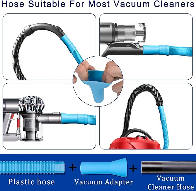 Dryer Vent Cleaner Kit - Dryer Lint Brush and Flexible Vacuum Hose Dryer Lint Vac Attachment with Universal Connector, Dryer Cleaning Tools, Suitable for Most Vacuum Cleaners