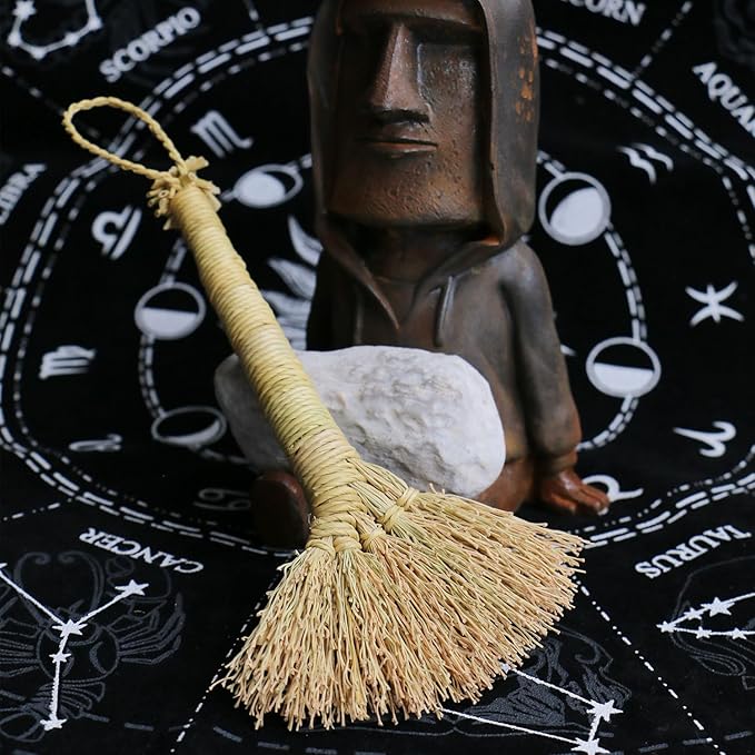 Witch Altar Mini Broom - Wiccan Tools for Healing Energy Cleansing Altar Decoration (Original Appearance)