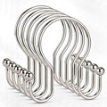 Goowin Shower Curtain Hooks, 12 Pcs Shower Curtain Rings, Stainless Steel Shower Curtain Hangers, Metal Shower Curtain Hooks Rings Rust Proof, Minimalist Shower Hooks for Shower Curtain, Nickel
