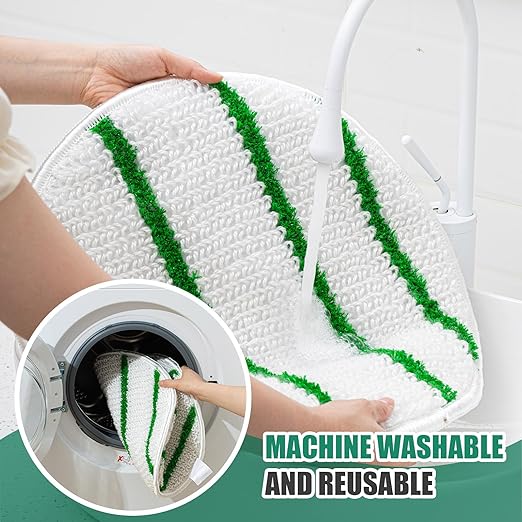 Tioncy 3 Pcs 17 Inches Synthetic Carpet Bonnet Scrubber Brush Carpet Bonnets Pads Commercial Grade Rug Scrubber Abrasion and Absorbency with Cleaning Strips