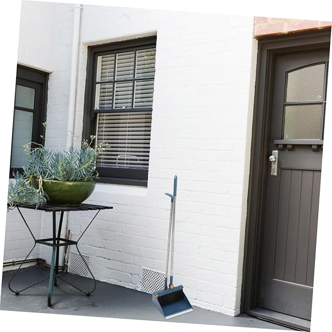 Collapsible Broom Dustpan Set Standing Dustpan Home Cleaning Tools Stainless Steel Garage Broom