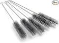 Utoolmart Wire Tube Brushes, Stainless Steel Bottle Bristle Cleaning Spiral Power Pipe Brush, 1.0-inch Diameter 12-inch Long-Handle Cleaner for Auto Parts, Bottles, Tubes, Keyboards,Glass 5pcs