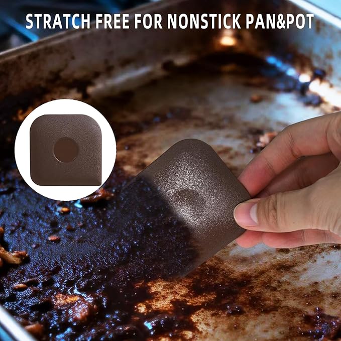Pan Scraper 6-Pack, Plastic Cleaning Tool for Pots and Pans, Non Scratch Kitchen Gadgets for Cast Iron Care, Dish and Food Scraper