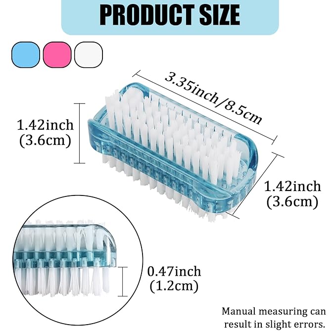 9 Pack Dual-Sided Nail Brush Set, Hand Fingernail Scrub Brushes with Soft and Stiff Bristles, Nail and Toe Cleaning Tool for Women and Men
