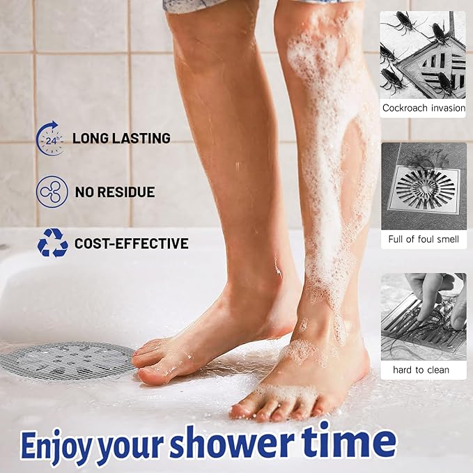 Shower Drain Hair Catcher,35 Pack Disposable Hair Catcher Shower Drain Mesh Stickers, Shower Drain Cover-Hair Drain Catcher for Pop-up and Regular Drains of Showers,Bathtubs,Sinks,and Basins