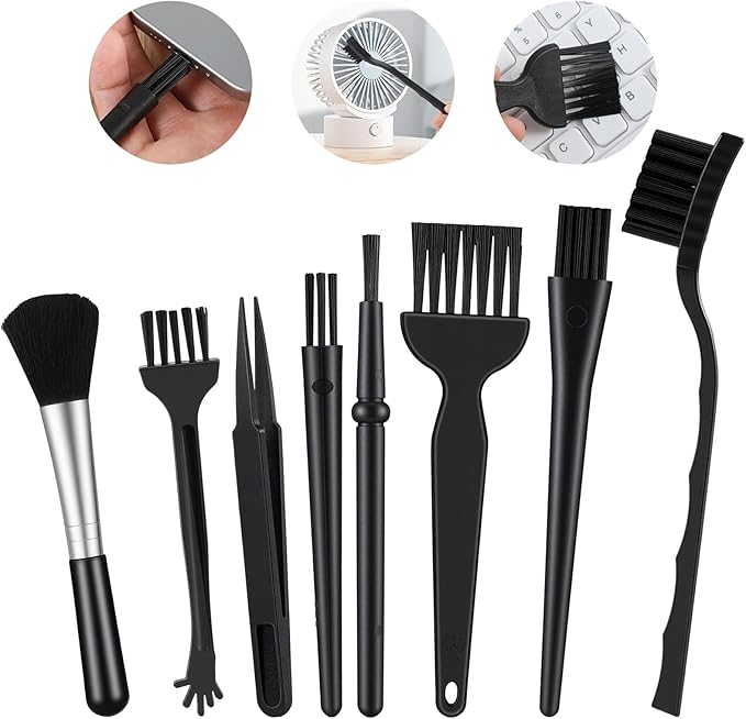 8 Pcs Mini Keyboard Cleaning Brushes Kit, Anti Static Electronic Dust Cleaning Brushes with PP Handle and Nylon Bristles, Keyboards Cleanings Brush for Computer Keyboard and Small Spaces