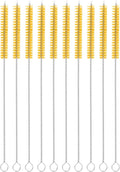 uxcell 10Pcs Drinking Straw Cleaning Brushes, 8" x 2/8" Nylon Bristles Long Straw Brush Pipe Cleaner for Washing Straws Pot Spout, Sippy Cup, Bottle and Tube (Yellow)