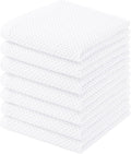 Homaxy 100% Cotton Waffle Weave Kitchen Dish Cloths, 7-Pack Ultra Soft Absorbent Dish Towels, Quick Drying Dish Rags, 12 x 12 Inches, White