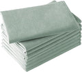 Microfiber Glass Cleaning Cloth 8 Pack, 16 Inch X 12 Inch, Lint Free Quickly Clean Window, Glasses, Windshields, Mirrors, and Stainless Steel, Green