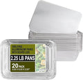 PARTY BARGAINS 2.25 lb Aluminum Pans with Board Lids, 20 Pack – 8 x 6 in Disposable Foil Roasting & Steam Table Pans for Catering, Takeout, Meal Prep, Oven Safe up to 240°C