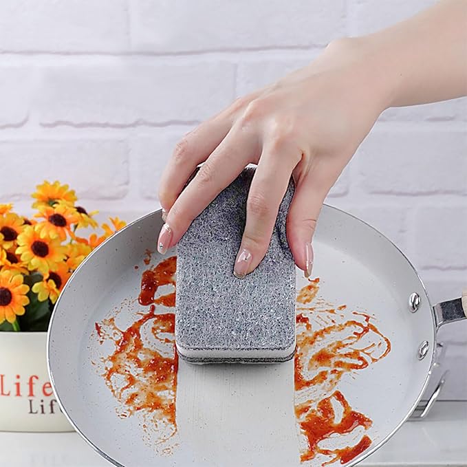 Kitchen Cleaning Sponges, 6 Pack Heavy Duty Scrub Sponges Cleans Fast Non-Scratch Sponge for Washing Dishes and Cleaning Kitchen (Grey)