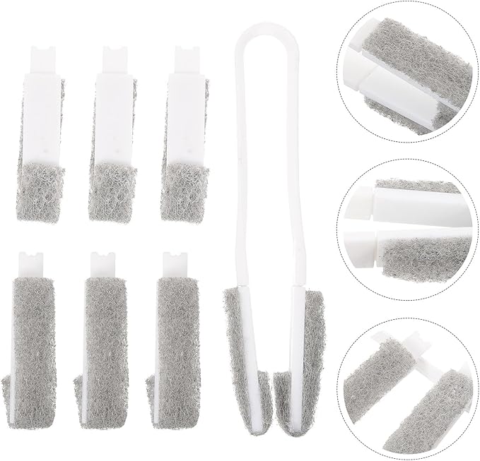 minkissy Window Shutter Brush with 6 Detachable Heads, Compact Air Conditioner Vent Cleaner, Small Blinds Cleaning Brush for Household and Car Use
