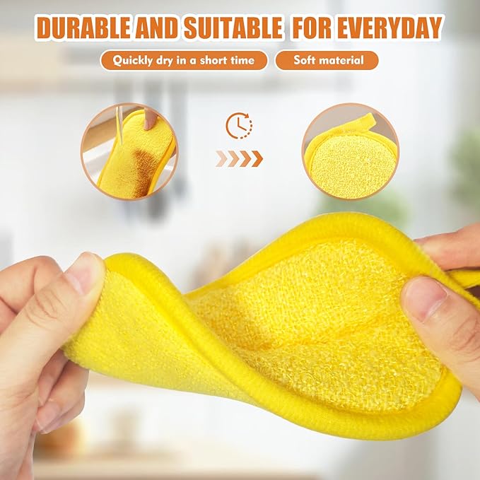 5 PCS Sponges, Non-Scratch Dish Sponge for Kitchen Household Bathroom Cleaning, Multicolour Dual Sided Kitchen Sponges Reusable Microfiber