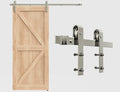 6.6FT Colorful Sliding Barn Door Hardware Track Kit, Brushed Nickel Roller Kit for 1 Door, J Shape(No Door) (6.6 FT-J Shape-Brushed Nickel)