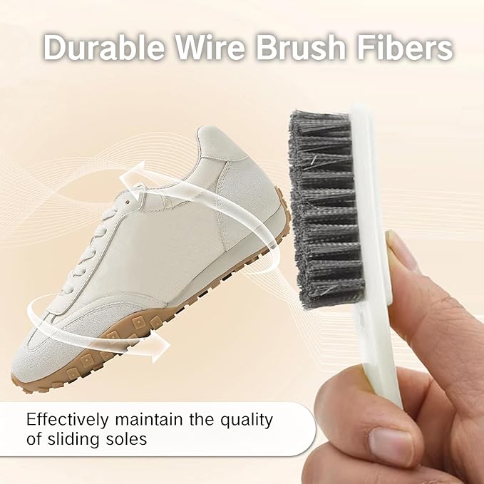 NIIIYTYB 2 Pack Bowling Shoe Brush 2-in-1 Heavy Duty Scrubber for Shoes Sliders Golf Cleats and Boots Outdoor Shoe Cleaning Brushes for Mud and Dirt Durable Stainless Steel Wire Brush Cleaner Kit