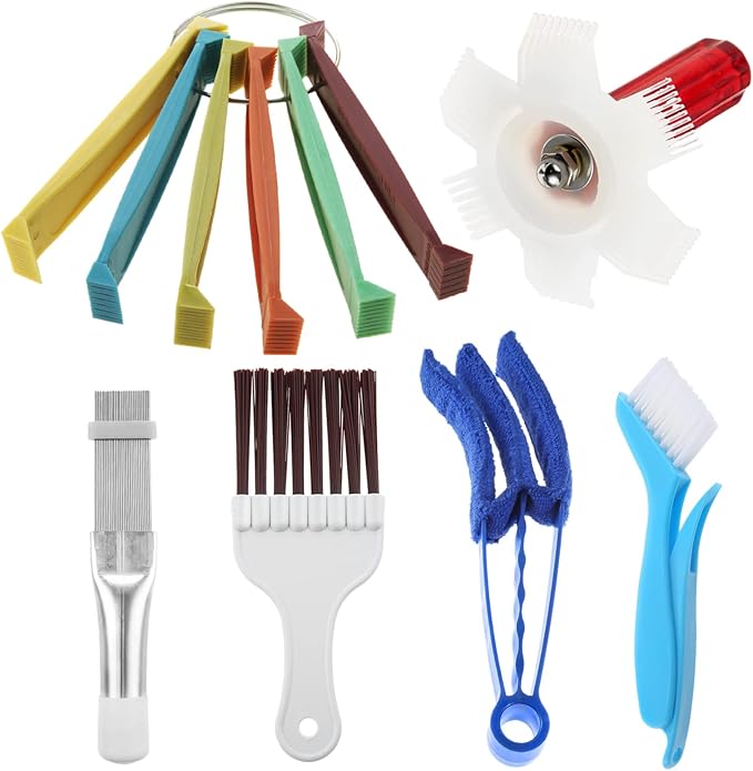 Air Conditioning Brush Tool, Window Blind Cleaner Duster Brush, Steel AC Evaporator Comb, Radiator Condenser Fin Comb, FCR6 Fin Comb Tool for AC Evaporator Radiator