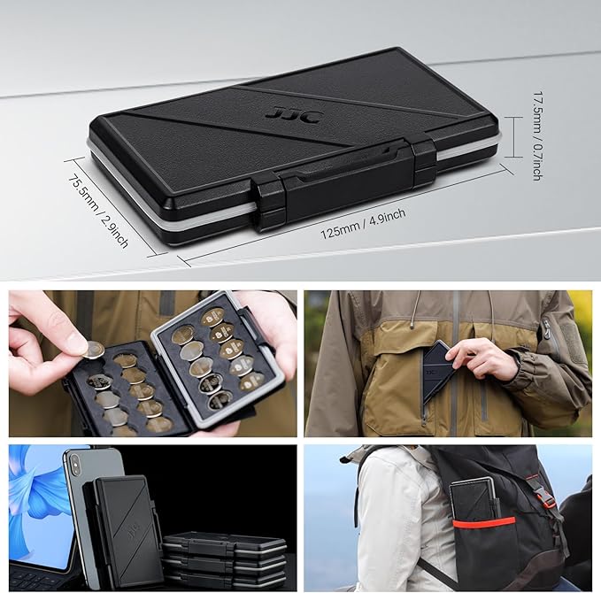 JJC CR2032 CR2025 Battery Case Holder Storage,Water-Resistant Anti-Shock, Coin Cell Battery Case for 20x CR2032 CR2025 CR2045 CR2016, CR2032 Button Round Battery Holder Case, Battery Not Included