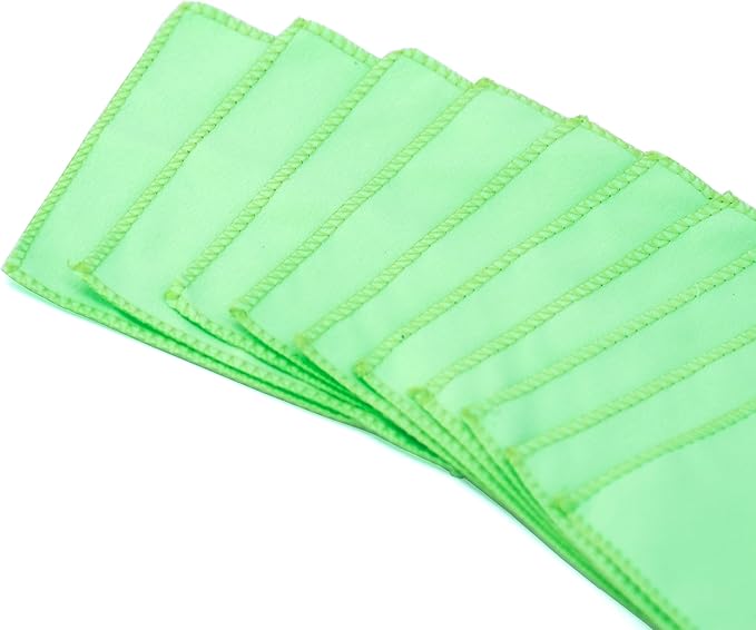 Kiddison Pack of 10 Montessori Polishing Cloths (Green)