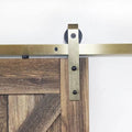 5.5FT Classic Brass Sliding Barn Door Hardware Kit for Interior Door Brushed Gold