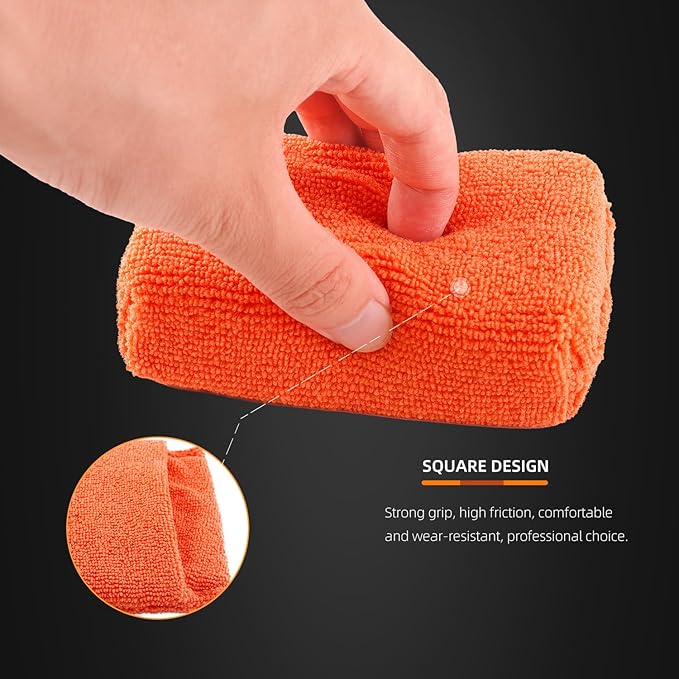 Microfiber Applicator Pad, SPTA Premium Microfiber Sponge and Cleaning Pads,Ultra-Soft, Safe for Sealants, Tire Dressings, Interior and Exterior Detailing, Car, Truck, SUV, RV, Motorcyle Care,10 Pack
